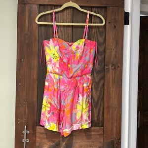 Trina Turk floral romper with pockets
